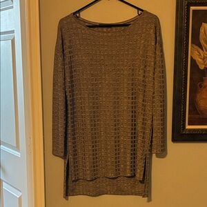 Zara Brown Shinmery Top Tunic M EUC